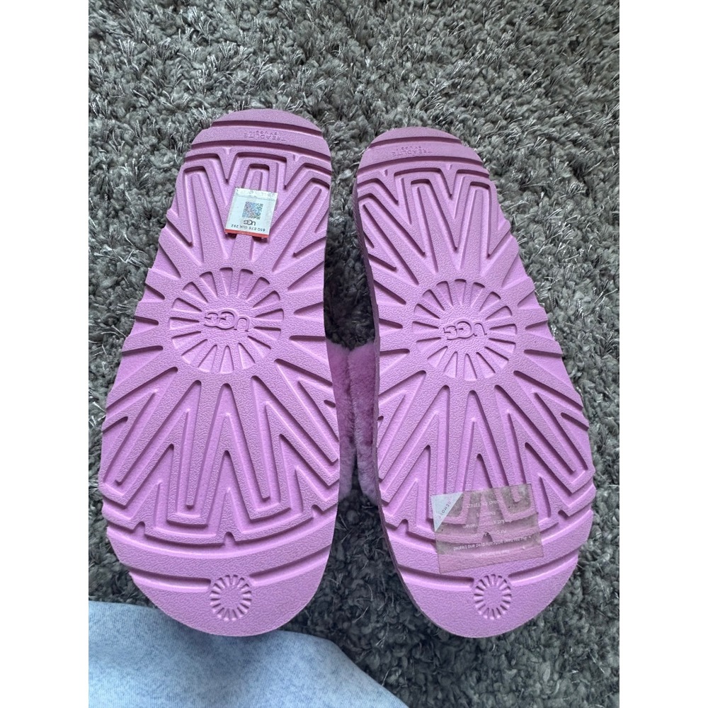 UGG Maxi Slide Pink Sheepskin Platform Sandals Size 9.5 - Picture 5 of 6